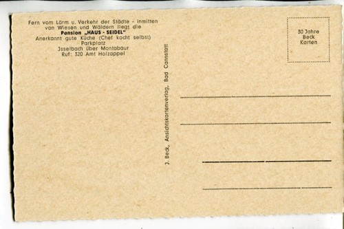 AK Isselbach,Pension Haus Seidel,bei Montabaur,nentershausen um 1955 - Picture 2 of 2