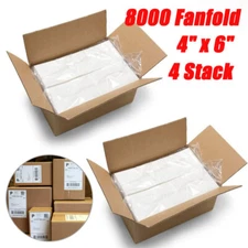 8000 Fanfold 4" x 6" Direct Thermal Labels Shipping Zebra Eltron 2844 ZP 450 505