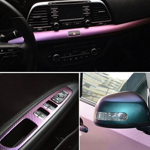 3D Chameleon Carbon Fiber Car Interior Panel Sticker Accessories DIY Wrap 100CM - Imagen 12 de 12