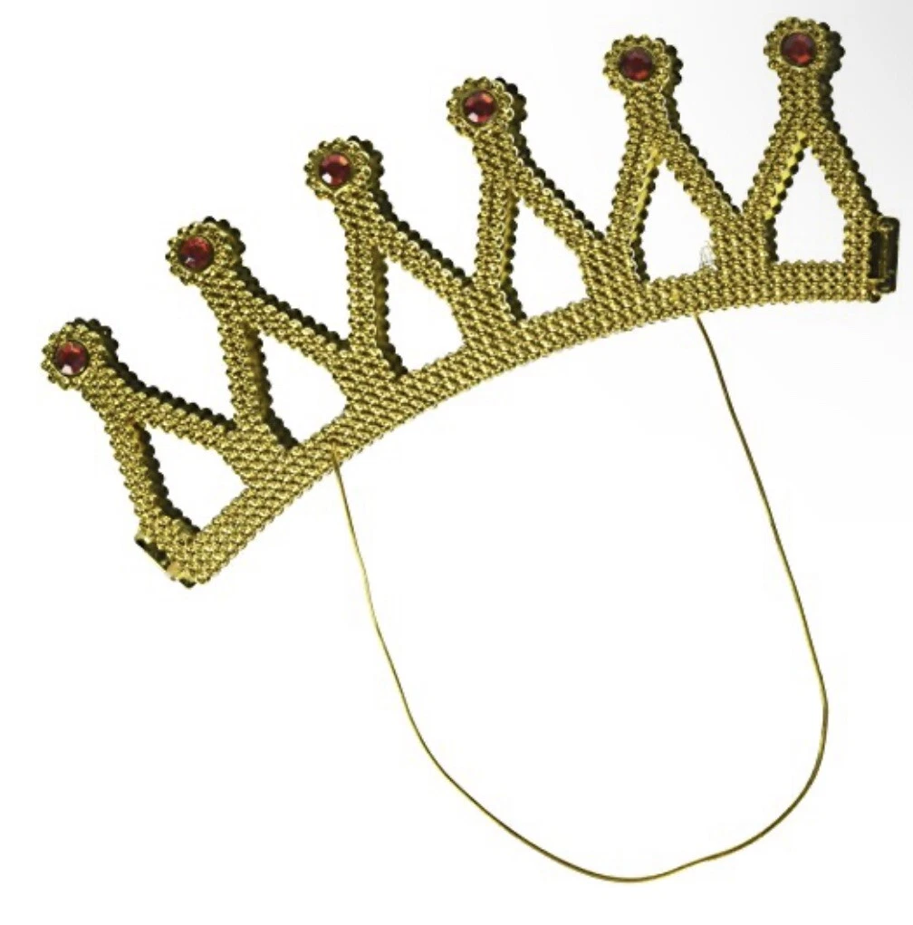 Adult Gold Medieval Royal King Plastic Crown Prince Costume Accessory New 2pk