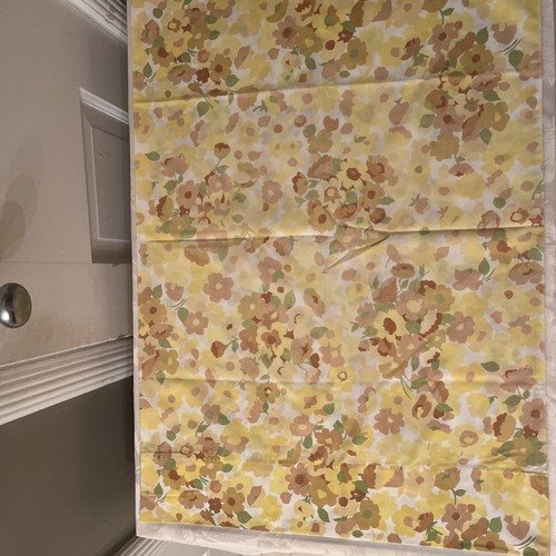 VINTAGE WAMSUTTA ULTRACALE MID MOD YELLOW FLORAL Twin FLAT SHEET + 2 Pillowcase - Picture 12 of 18
