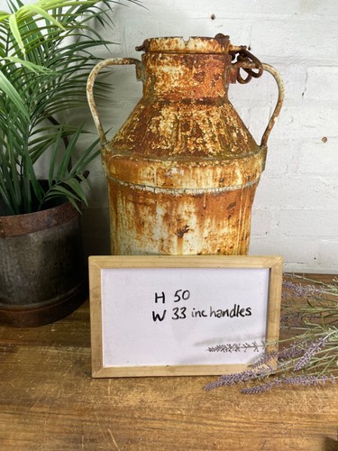 Vintage Large Rustic French Rusty Metal Milk Churn Garden Planter Wedding Prop - Picture 11 of 11