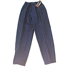 Vintage 80s GITANO Pink Blue Pinstripe Fitted Baggies Mom Jeans 5/6 NWT