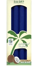Aloha Bay - Royal Blue Unscented 9" Tapers Candles, 4 Pack - Coconut Wax
