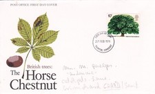 GB 1974 Horse Chestnut FDC Taunton cancel written with enclosure VGC