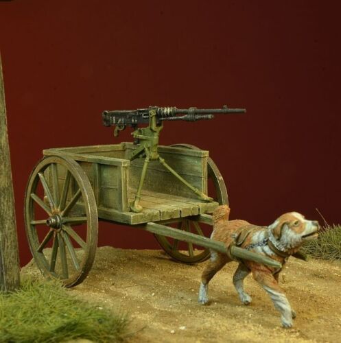 D-Day Miniature DD-35106 1/35 Dog-Drawn Cart with Hotchkiss MG - Picture 3 of 4