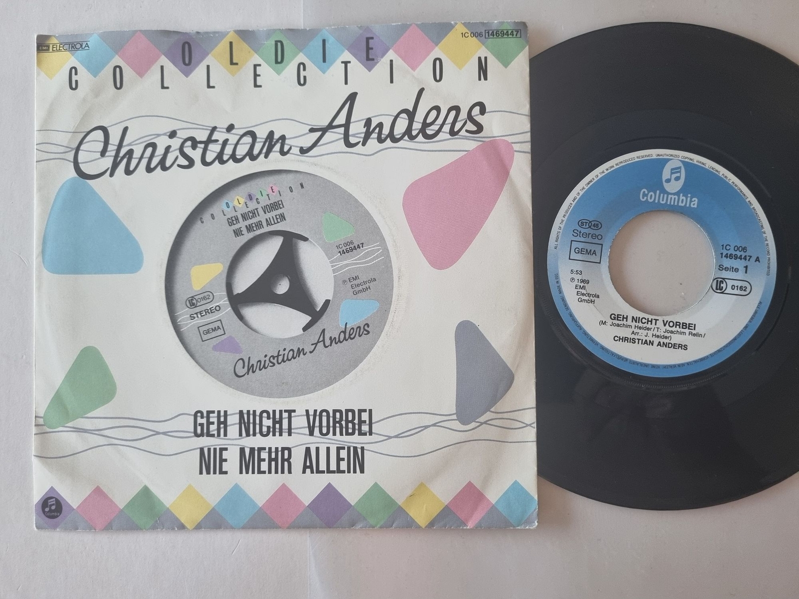 Christian Anders - Geh nicht vorbei/ Nie mehr allein 7'' Vinyl Germany