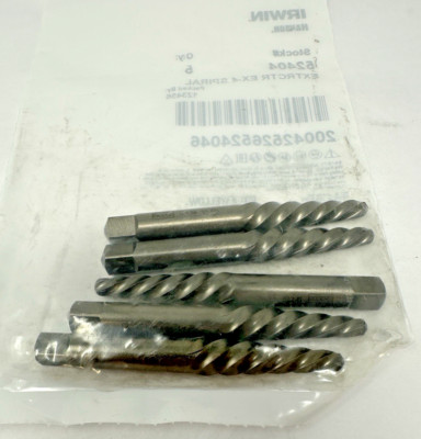 5 Pack of Irwin Tools 52404 Irwin Spiral Flute Screw Extractor 1/4''
