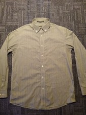 Eddie Bauer Wrinkle Resistant Relaxed Fit Button Down Green Shirt Men's Medium