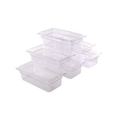 Hakka 6 Pack 1/3 Size Food Pan 2.5" Deep Polycarbonate Storage Prep Container