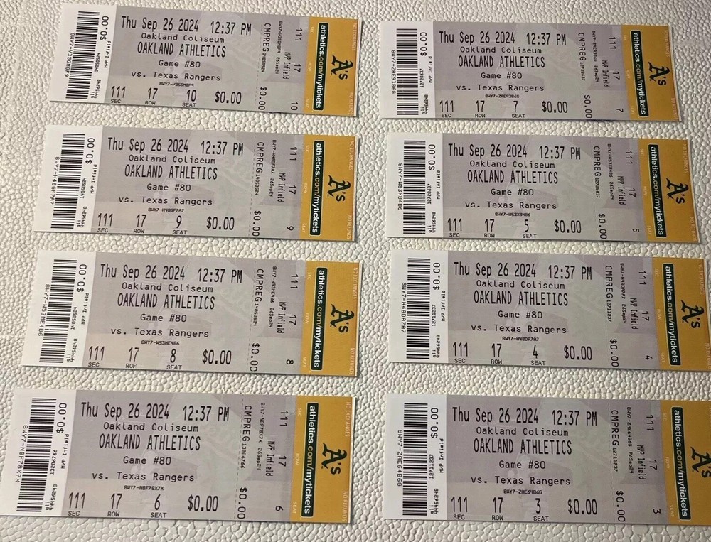 Oakland A’s Athletics Coliseum Final Game Ticket Stub 9/26/24