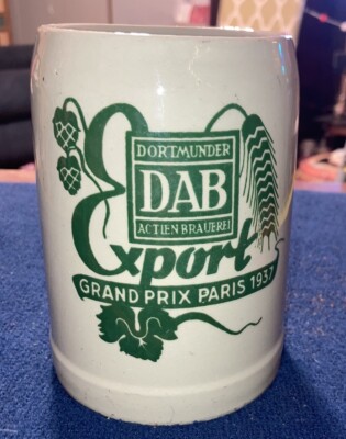 VTG German Stein Dortmunder Actein Brauerei DAB Export Beer Grand Prix Paris 