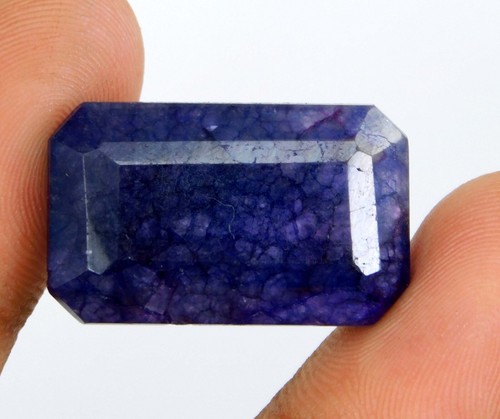 Piedras preciosas sueltas corte esmeralda zafiro azul ceilán natural de 37,60 quilates certificadas - Imagen 3 de 8