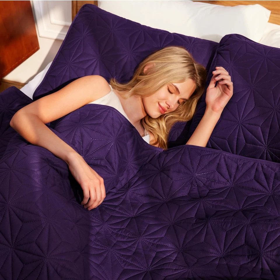 Комплект постельного белья Queen Size, мягкое фиолетовое покрывало одеяло Queen Size - Изображение 4 из 4