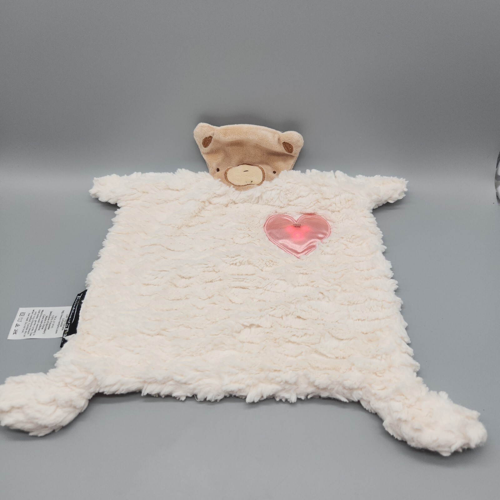 Twinkles of Joy Bear Heart Security Blanket Lovey Light Up Talking Soft Baby Toy
