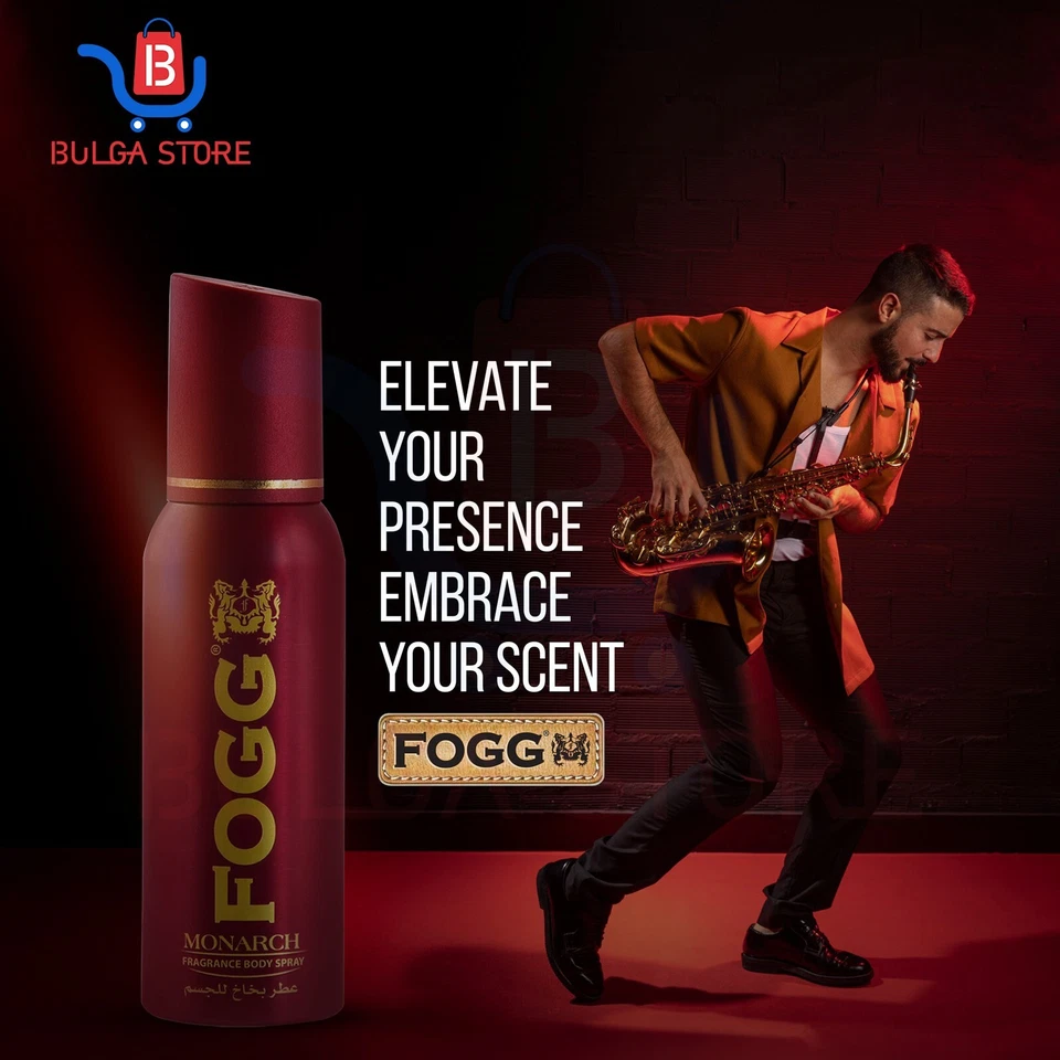 3x 120ML FOGG MONARCH Perfume Corporal Spray Desodorante Sin Gas Larga Duración Para Hombres Foto 3 de 4