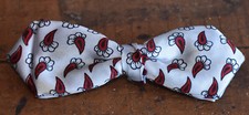 Vintage 1950s 4-5 Inch Clip On Bow Tie Ormond USA Clothing Blue Red Paisley