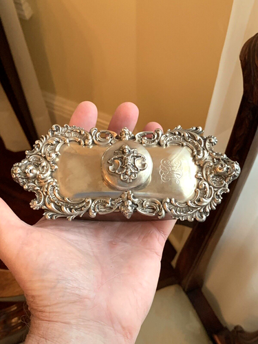 Rare Art Nouveau Sterling Silver Rocker Desk Blotter Fantasy Kerr Mint - Picture 12 of 12
