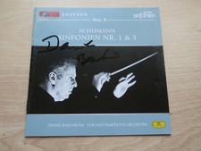 Daniel Barenboim autograph signed CD booklet "Schumann"