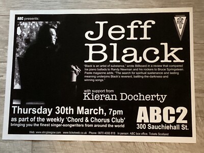 JEFF BLACK - Glasgow 2006 live music show tour memorabilia - Concert gig poster.