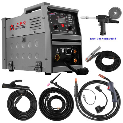 Amico MIG-140GS, 140-Amp MIG/TIG/Stick 3-in-1 Welder, Spool Gun Weld Aluminum