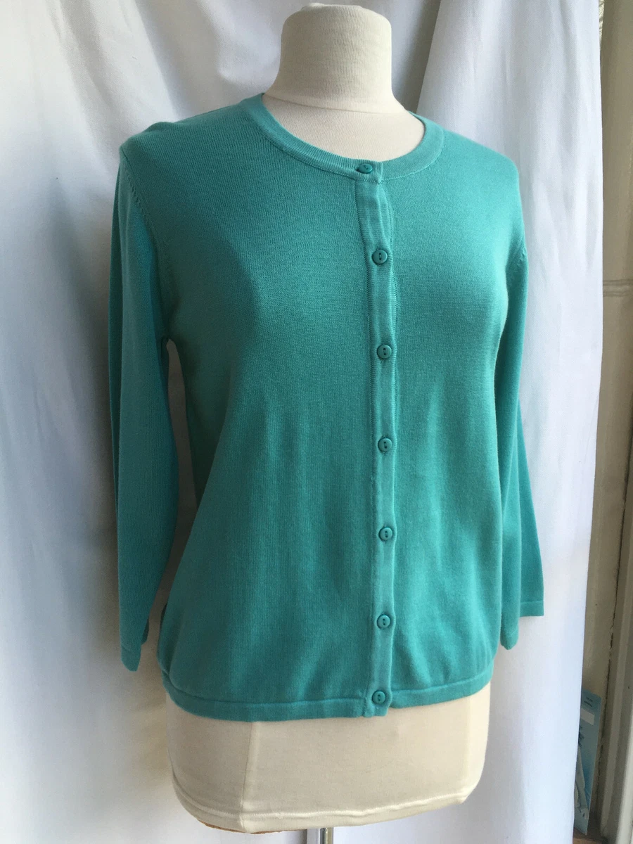 Adini Cotton Cardigan size S M Topaz Green eBay