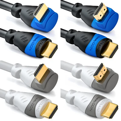DELEYCON HDMI Kabel 90° / 270° Gewinkelt 4K UHD 2160p ARC CEC HDMI 2.0 1080p Winkel Kabel
