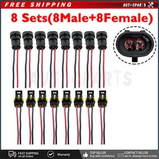 8 Pack 2 Pin 18AWG Way Male Female Electrical Connector Plug Wire Car Waterproof