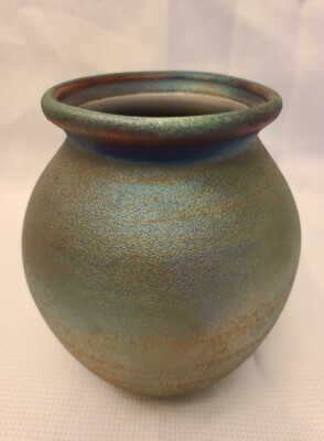 Jeremy Diller Raku Pottery Vase  Jar  5''