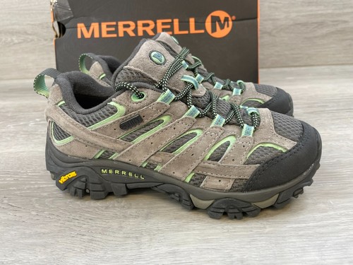 Merrell Moab 2 J06028 Women's 5M Gray Suede Mesh WP Casual Hiking Sneaker Shoes