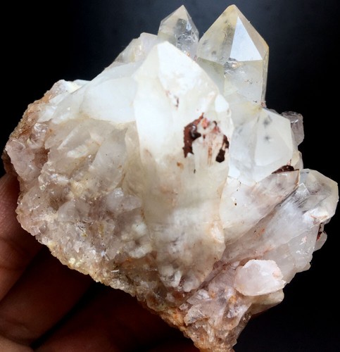 190gRARE Natural Hollandite Star Quartz CRYSTAL Cluster Point&Trapiche Hair O380 - Picture 9 of 11