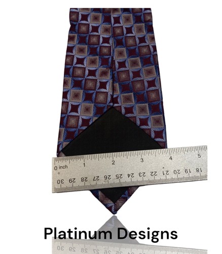 Platinum Designs Silk Necktie, 59" X 4", Multicolor Geometric. OB-4 - Picture 5 of 5