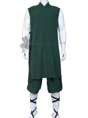 Uniforme senza maniche Shaolin Monk Kung fu arti marziali tai chi wing chun - Foto 3 di 7