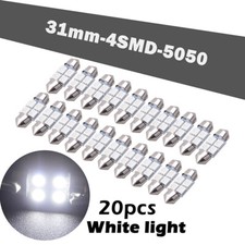 20X White 31mm 4-SMD 5050 Car Working Bulbs Interior Festoon LED Lights Lamps
