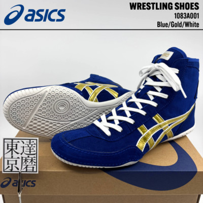 ASICS Wrestling Boxing Shoes 1083A001 EX-EO TWR900 Blue/Gold/White
