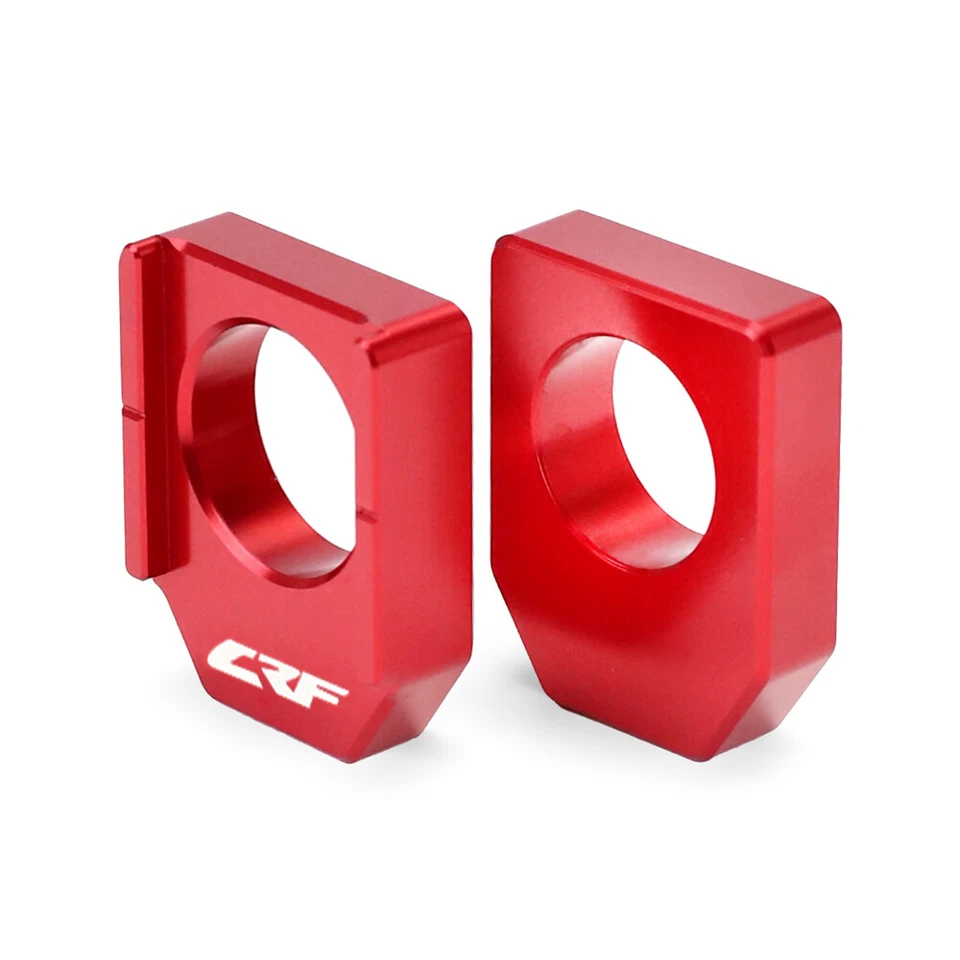 Ajustador de cadena de bloques de eje trasero CNC rojo para HONDA CRF250R CRF250X CRF450R 450L Foto 4 de 4