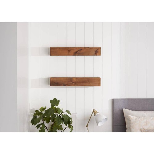 TRINITY Floating Shelf 24"W x 6.25"D x 4"H Wood With Hardware Walnut (2-Pack) - Bild 5 von 8