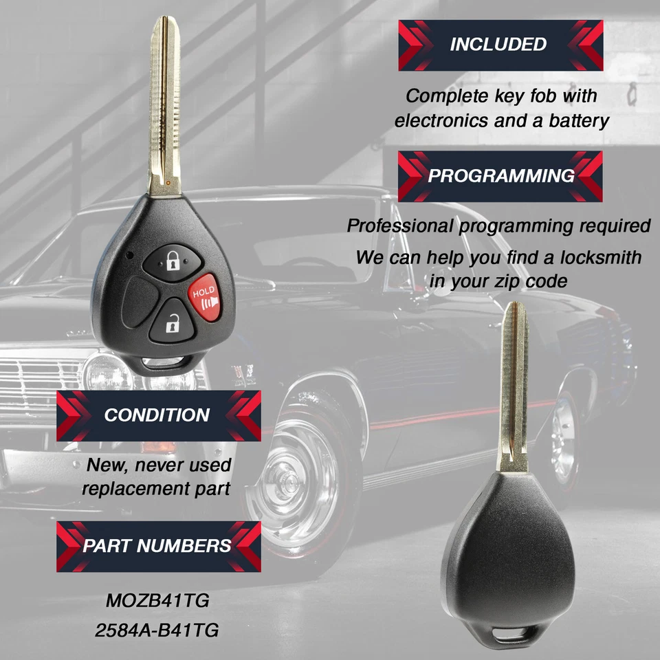 For 2005 2006 2007 2008 2009 2010 Scion TC Keyless Car Remote Uncut Key Fob Foto 4 de 4