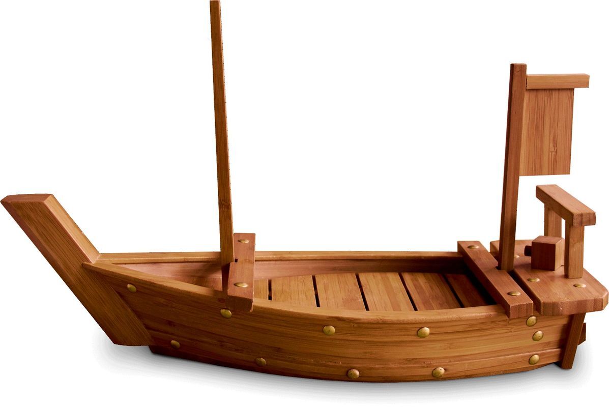 Sushi Boot zum Servieren und Anrichten | 50cm lang | Sushi Schiff aus Bambusholz