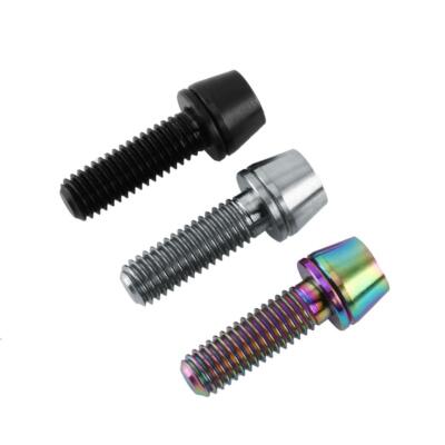 6 Pcs M5X16 Titanium Bolts Bicycle MTB Racing TC4 Gr5 TI Allen Hex Washer Screws