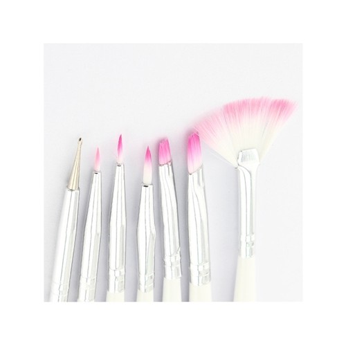 Lot 7 pinceaux pour Nail Art Fan Brush Dotting Tool Gel UV Manicure Faux Ongles - Picture 3 of 3