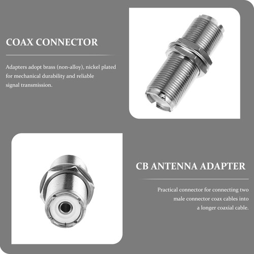 2 Pcs UHF Adapter Inner Wire Female Connector Cable Connectors - Zdjęcie 8 z 10