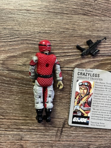 Vintage 1987 GI Joe Crazylegs Figure Almost Complete w/Filecard - C726 - Picture 3 of 4