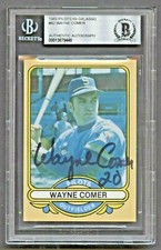 Wayne Comer #42 signed autograph auto 1983 Galasso Card 1969 Pilots BAS Slabbed