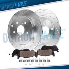 4pc 11.42" Rear Drilled Rotors Brake Pads Kit for 2012-2020 Toyota Mirai Prius V