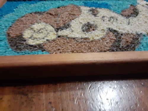 Vintage Framed 1960’s Rock Picture Gravel Art Pebble Lady/Girl Beautiful Hair - Picture 8 of 11