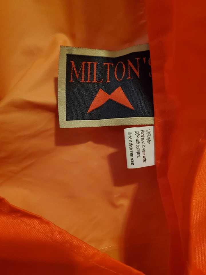 Milton's Utility Worker Service Worker Sz XL Coat & Cap Nylon Bright Orange - Image 2 of 4
