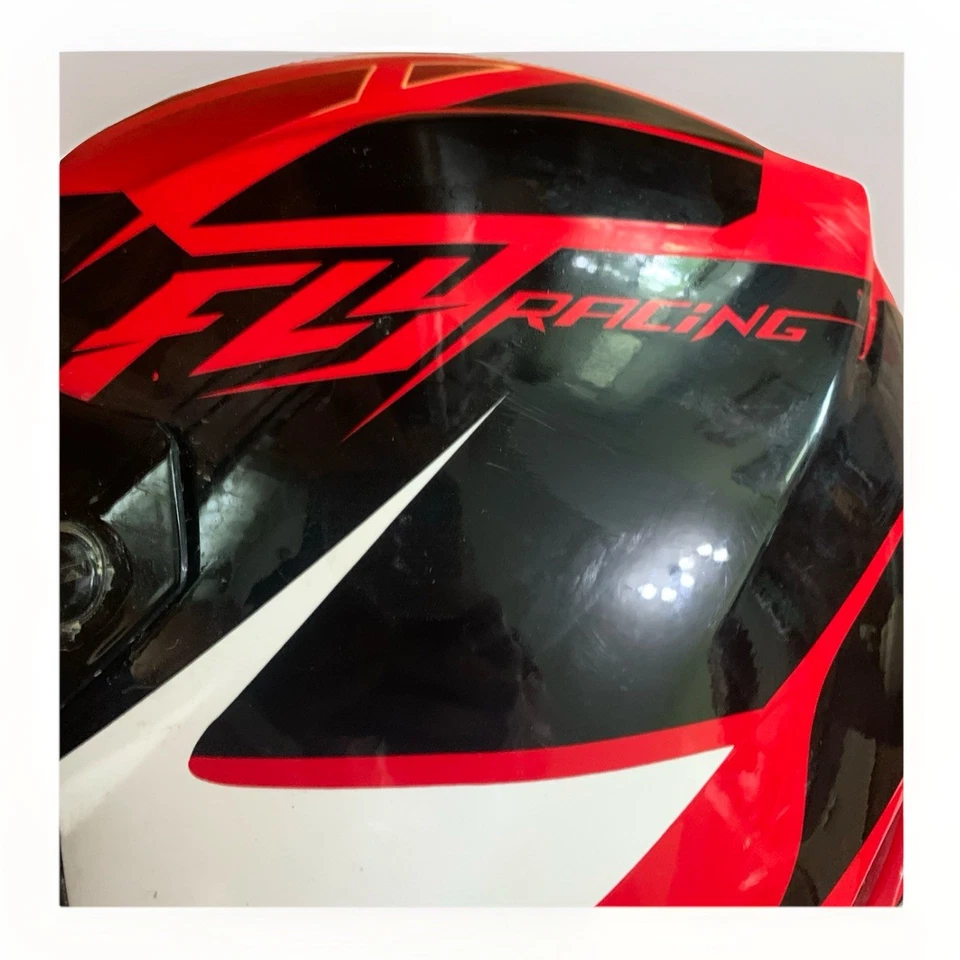 Fly Racing Helmet YS 47-48 Red black White Motocross Dirt bike Used Once - Image 4 of 4