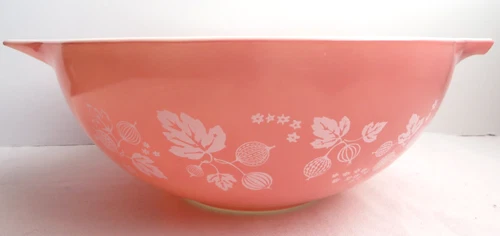 Vintage Pyrex Glass Cinderella Bowl Pink Gooseberry 444 Large Mixing