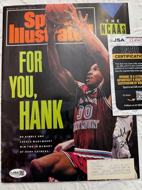 Bo Kimble Loyola Signed Sports Illustrated March 1990 Magazine JSA Authenticated